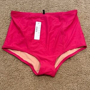 High-Waist Pink Women's Swimsuit Bottoms